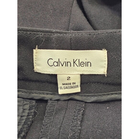 CALVIN KLEIN Women's Size 2 Black Straight Leg Dress‎ Pants Slacks Trousers EUC - Picture 4 of 6